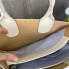 Большая женская сумка на плечо качественная Молочный