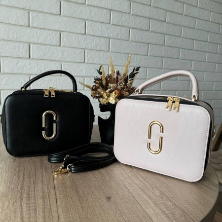 Стильная женская мини сумочка через плечо Marc Jacobs, каркасная сумка черная белая