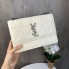 Стильная женская мини сумка клатч на плечо YSL, сумочка с цепочкой Молочный