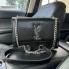 Женская мини сумочка рептилия YSL черная на плечо, мини сумка клатч змеиная с цепочкой