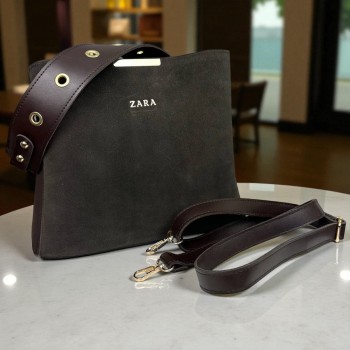 Замшевая женская сумка стиль Зара, сумочка из натуральной замши Zara