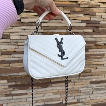 Маленькая женская сумочка клатч YSL люкс качество, мини сумка на плечо Белый