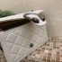 Женская мини сумочка клатч Подкова стеганная, маленькая сумка на цепочке в стиле Гучи Молочный