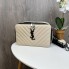 Стильная женская мини сумочка стиль Yves Saint Laurent каркасная, сумка для девушек стеганная Молочный