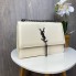 Женская мини сумка клатч YSL с цепочкой на плечо люкс качество Молочный