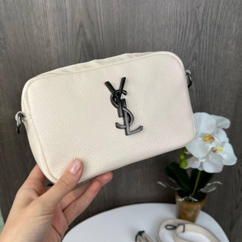 Кожаная женская мини сумочка клатч YSL, маленькая сумка из натуральной кожи Молочный Кожаная женская мини сумочка клатч YSL, маленькая сумка из натуральной кожи Молочный