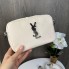 Кожаная женская мини сумочка клатч YSL, маленькая сумка из натуральной кожи Молочный