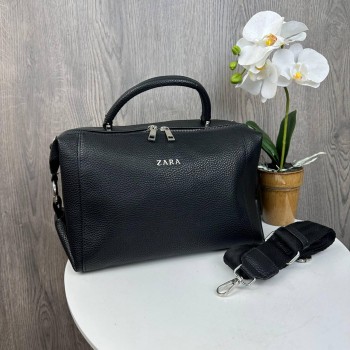Качественная женская сумка стиль Зара, сумочка классическая Zara черная Качественная женская сумка стиль Зара, сумочка классическая Zara черная