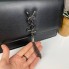 Стильная женская мини сумочка клатч YSL с цепочкой, маленькая сумка с венчиком брелком черная люкс качество