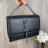 Стильная женская мини сумочка клатч YSL с цепочкой, маленькая сумка с венчиком брелком черная люкс качество