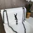 Стильная женская мини сумочка клатч YSL с цепочкой, маленькая сумка с венчиком брелком черная люкс качество Белый