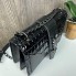 Женская мини сумочка клатч лаковая рептилия YSL черная, маленькая сумка змеиная лакированная