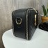 Стильная женская мини сумочка стиль Yves Saint Laurent каркасная, сумка для девушек стеганная Черный с золотом