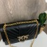 Модная женская сумочка клатч Пинко стеганная, мини сумка в стиле Pinko черная Черный с золотым