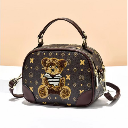 Стильная женская мини сумочка с медведем, маленькая сумка для девушек с мишкой Коричневый