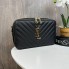 Стильная женская мини сумочка стиль Yves Saint Laurent каркасная, сумка для девушек стеганная Черный с золотом
