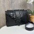Женская мини сумочка клатч лаковая рептилия YSL черная, маленькая сумка змеиная лакированная