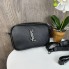 Кожаная женская мини сумочка клатч YSL, маленькая сумка из натуральной кожи Черный