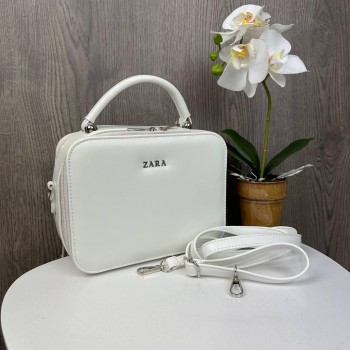 Женская каркасная мини сумочка на плечо в стиле Zara Белый Женская каркасная мини сумочка на плечо в стиле Zara Белый