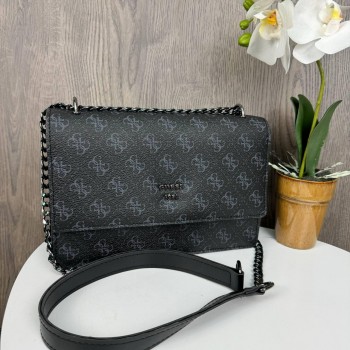 Качественная женская мини сумочка клатч на цепочке стиль Guess черная сумка на плечо Качественная женская мини сумочка клатч на цепочке стиль Guess черная сумка на плечо