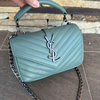 Маленькая женская сумочка клатч YSL люкс качество, мини сумка на плечо Мятный