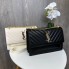 Стильна жіноча міні сумочка клатч YSL з ланцюжком, маленька сумка з віночком брелоком чорна люкс якість